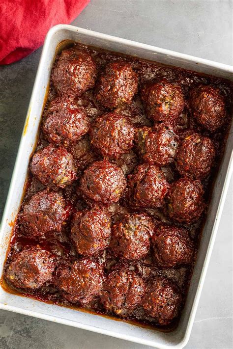 overhead: BBQ meatballs recipe fresh from the oven | Meatball recipes ...
