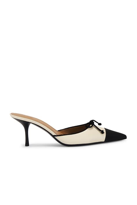 Helsa The Bow Mule in Vanilla & Black | FWRD