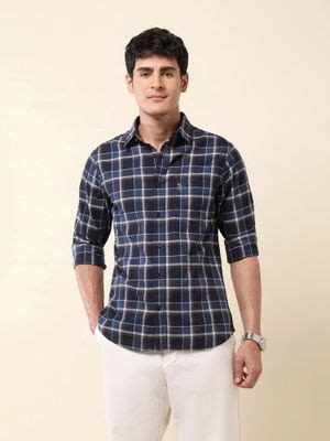 Buy U.S. POLO ASSN. Men Navy Blue Checks Casual Shirt (L) Online