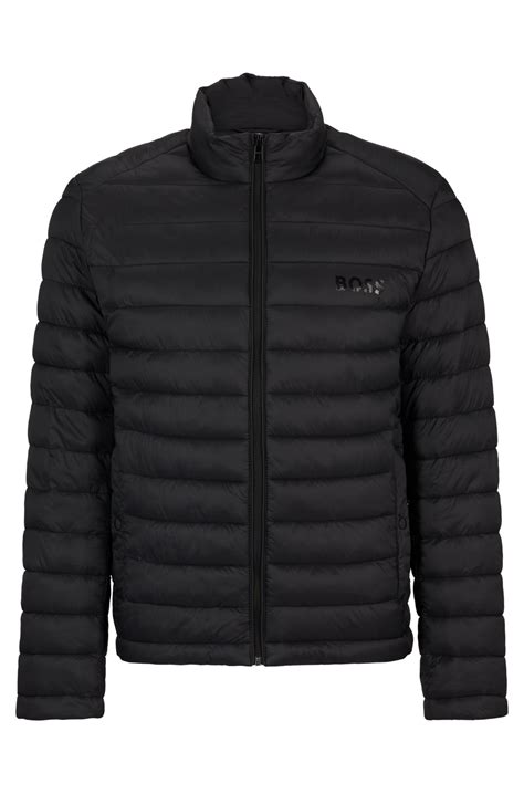 BOSS - Water-repellent padded jacket with tonal logo