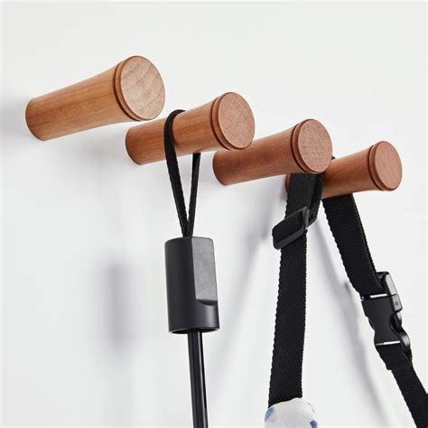 Wooden Coat Hooks Wall Mounted, Entryway Hat Rack, Decorative Hooks ...