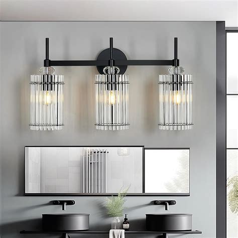 Piepooye Modern Bathroom Light Fixtures 3 Lights Black Vanity Light ...