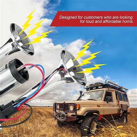 Buy Car Electric Air Horn Speaker 12V Air Horn 600DB Dual Trumpets ...