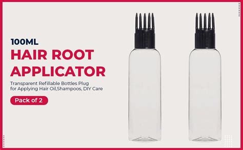 Hunky Dory 100ml Hair Root Applicator(Black) Transparent Refillable ...