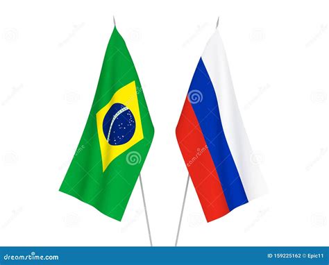 Banderas de Rusia y Brasil stock de ilustración. Ilustración de bandera ...