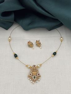 RUJVE JEWELLERY Brass, Copper Gold-plated Gold Jewellery Set Price in ...