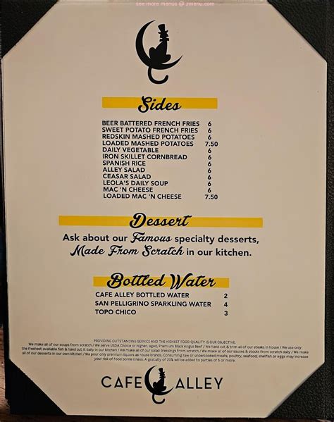 Online Menu of Cafe Alley Restaurant, Ardmore, Oklahoma, 73401 - Zmenu