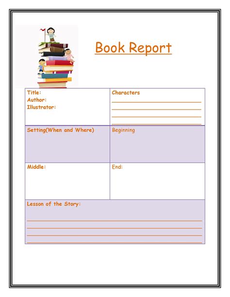 30 Book Report Templates & Reading Worksheets