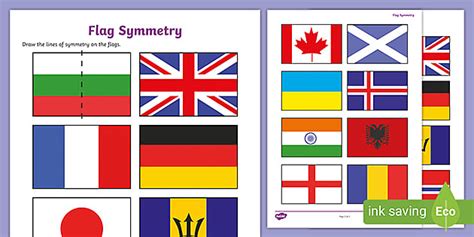 Flag Symmetry Worksheets