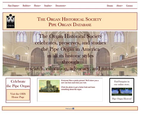 Pipe Organ Database | The OHS