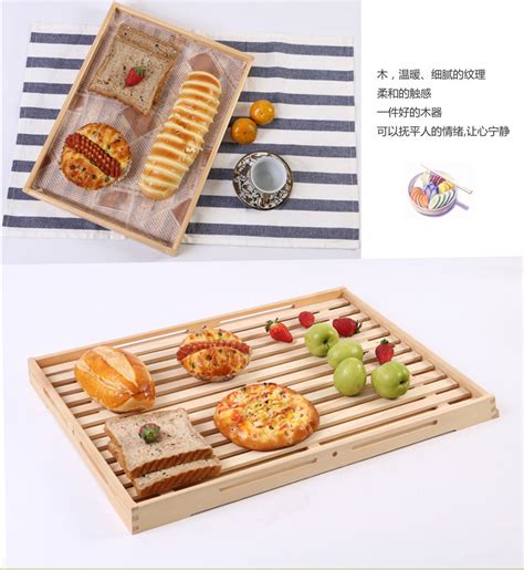 木质托盘烘焙放置展示盘实木面包烧烤盘长方形快餐餐具托盘可定制-阿里巴巴