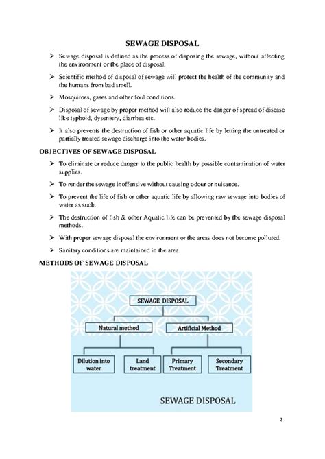 Disposal OF Sewage AND Sludge Management - SEWAGE DISPOSAL Sewage ...