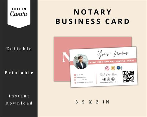 Notary Business Cards,notary Business Card Template,notary Signing ...