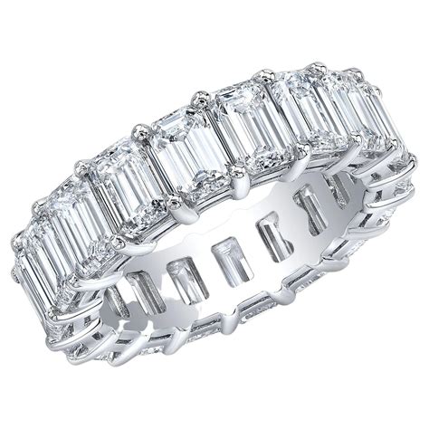 Customizable Natural 7 Carat Emerald Cut Diamond Eternity Band F-G ...