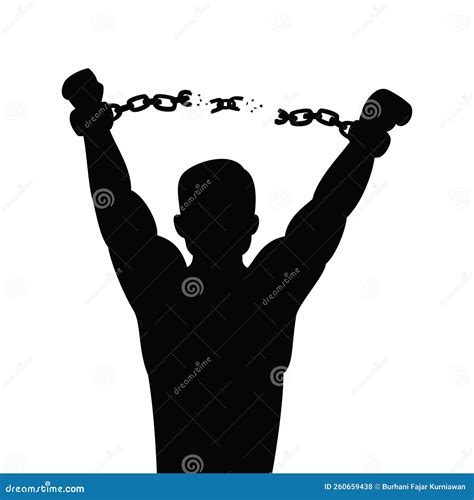 Man Break Chain Silhouette Design Stock Vector - Illustration of link ...