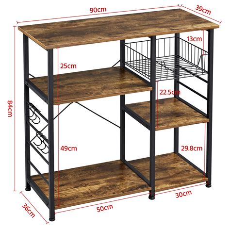 Yaheetech Baker's Rack Industrial Kitchen Island Microwave Storage Rack ...