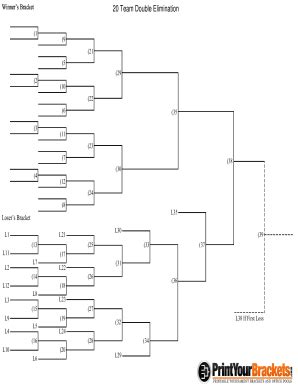 20 Team Double Elimination - Blank Fillable Template | Fill Out, Print ...