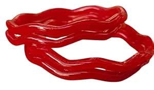 Buy Red bangle zig zag design thin pola bangle (Pack of 2) (2.10) at ...