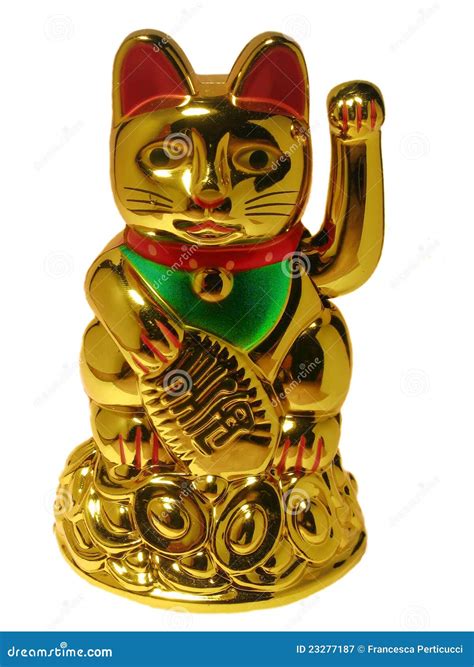 Chinese lucky cat on white stock image. Image of neko - 23277187
