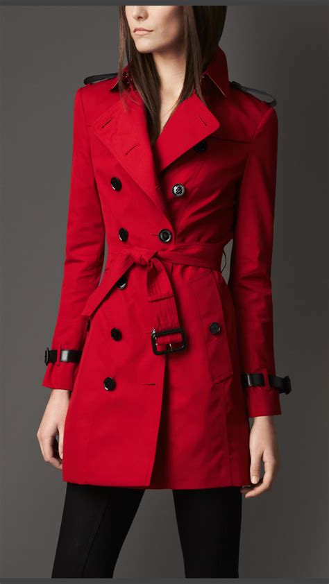 Womens Red Trench Coat at Rodger Morales blog