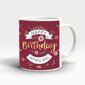 MUGKIN Happy Birthday printed ceramic mug (light) S26 Ceramic Coffee ...