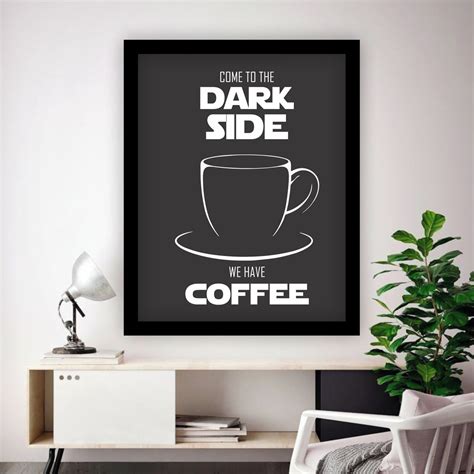 Quadro 50x70 Dark Side Coffee - Moldura Preta | Elo7
