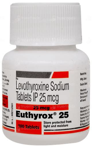 Euthyrox 25 Tablet 100: Uses, Side Effects, Price & Substitutes