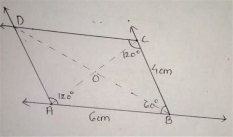 Construct a parallelogram ABCD such that l (BC) = 8cm , l (AB) = 4cm ...