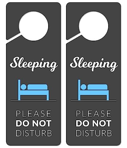 Sleeping Sign for Door, 2 Pack (Printed on Both Sides), 9.3ââ‚¬³x3.5ââ ...