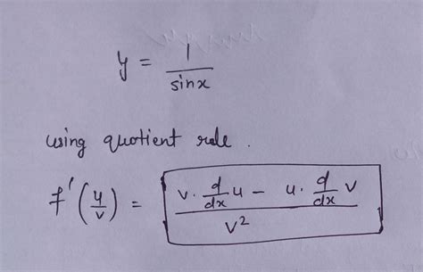 find dy/dx if y= 1/sinx explained - Brainly.in