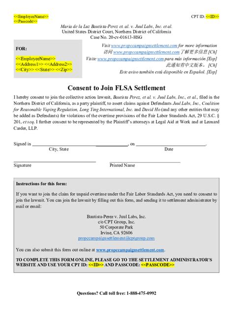 Fillable Online flsa opt-in claim form Fax Email Print - pdfFiller