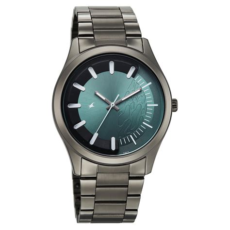 Buy Online Fastrack Wild Quartz Analog Green Dial Gun Metal Strap Watch ...