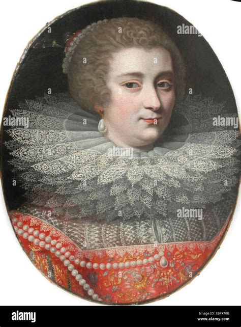 This portrait, attributed to Daniel Dumonstier, depicts Queen Anne of ...