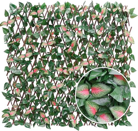 Buy LadyRosian Expandable Privacy Screen Fence, Faux Ivy Privacy Fence ...