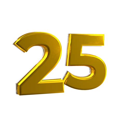 Mental Yellow 25 3D Number 10885809 PNG