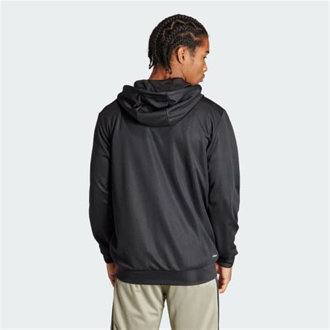 adidas Train Essentials Seasonal Full-Zip Hoodie - Black | Free ...