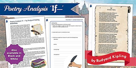 Poetry Analysis 'If —' by Rudyard Kipling Activities