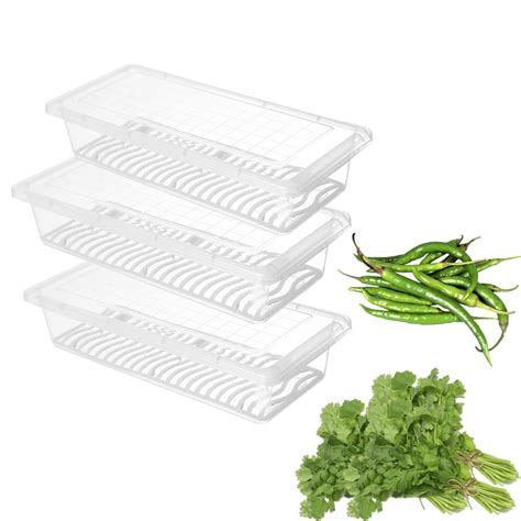 Wincy Plastic Fridge Storage 1500ml Box Stackable Freezer Transparent ...