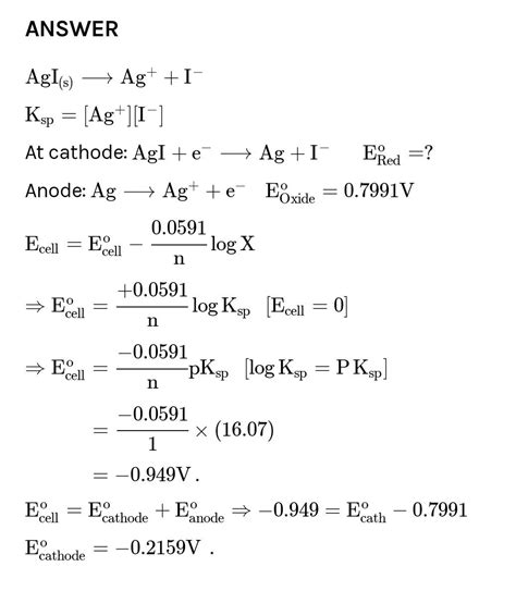 On nyarogen se is -0.28 v. the pk of agl is 16.07. if the e\u00b0 value ...
