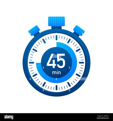 The 45 minutes, stopwatch vector icon. Stopwatch icon in flat style ...