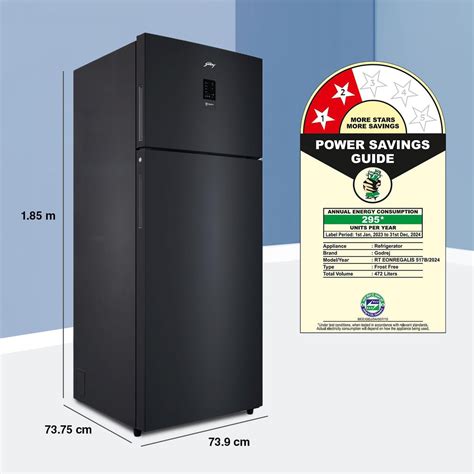 Godrej RT EONREGALIS 517B RCI MT BK 472L 2 Star Inverter Frost Free Do