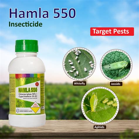 Hamla 550 Insecticides (Chlorpyriphos 50% + Cypermethrin 5% EC) - 1 LT ...