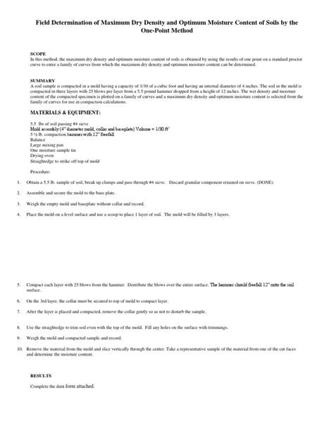 Image result for One Point Compaction Test