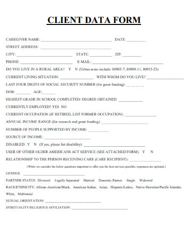 Image result for Sample Client Input Form for Simple Practice