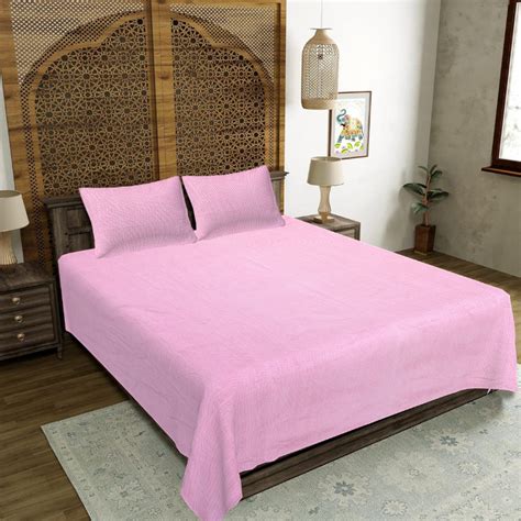 Coral Radiant Texture Double Bedsheet – JaipurFabric®