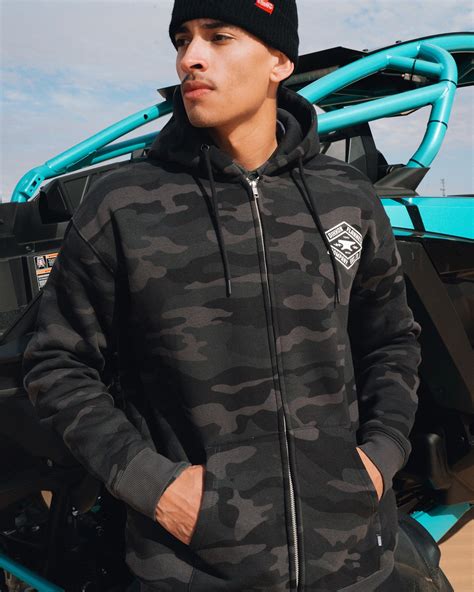White Forged Zip Up Hoodie - Black Camo | Dixxon Flannel Co.