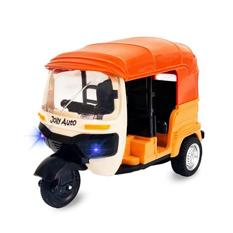 FunBlast Friction Powered Auto Rickshaw Toy – Bump & Go Tricycle Toy ...