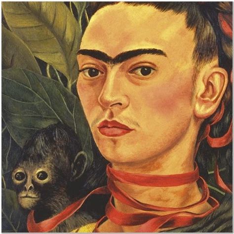SMART ART - 'Self Portrait with a Monkey, 1940 (Detail)' by Frida Kahlo ...