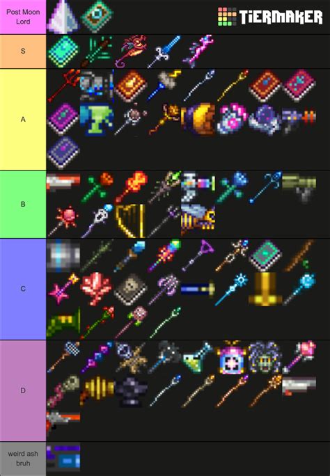 EVERY Terraria magic weapon Tier List (Community Rankings) - TierMaker