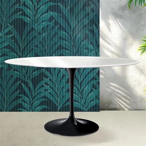 Saarinen Table H 74 cm Round in Glossy White Florim Ceramic